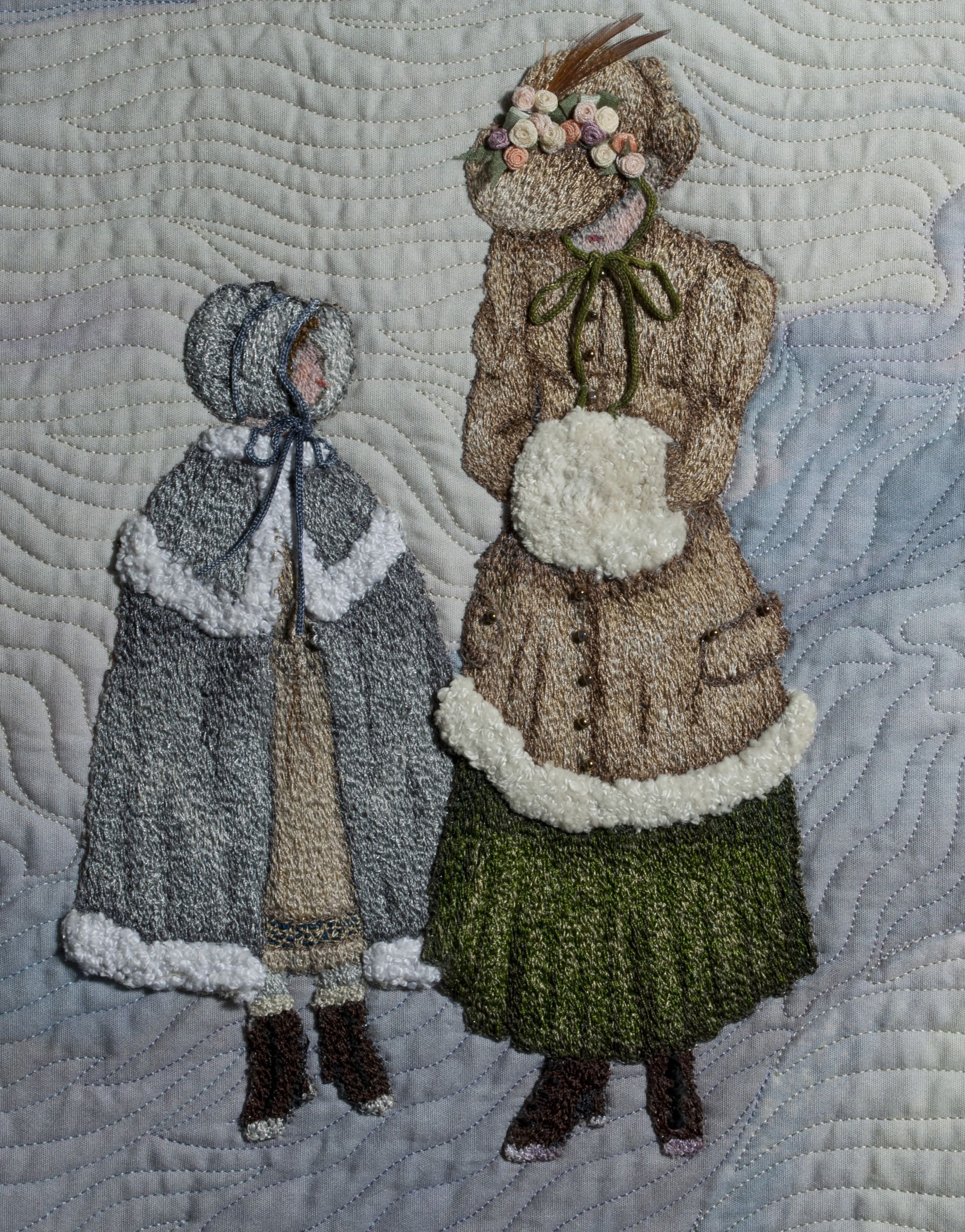 Woman with muff & girl