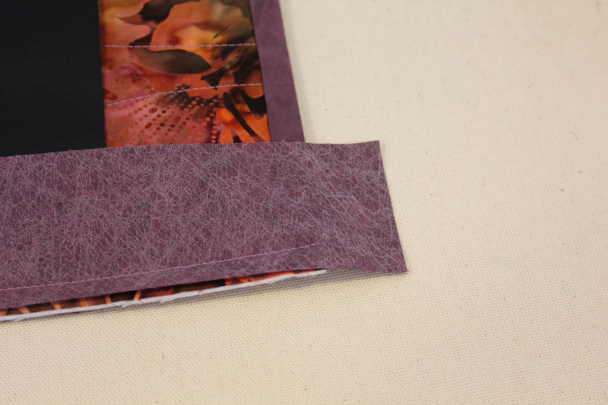 Fabric Message Board Tutorial - attach binding strip to the shorter edges
