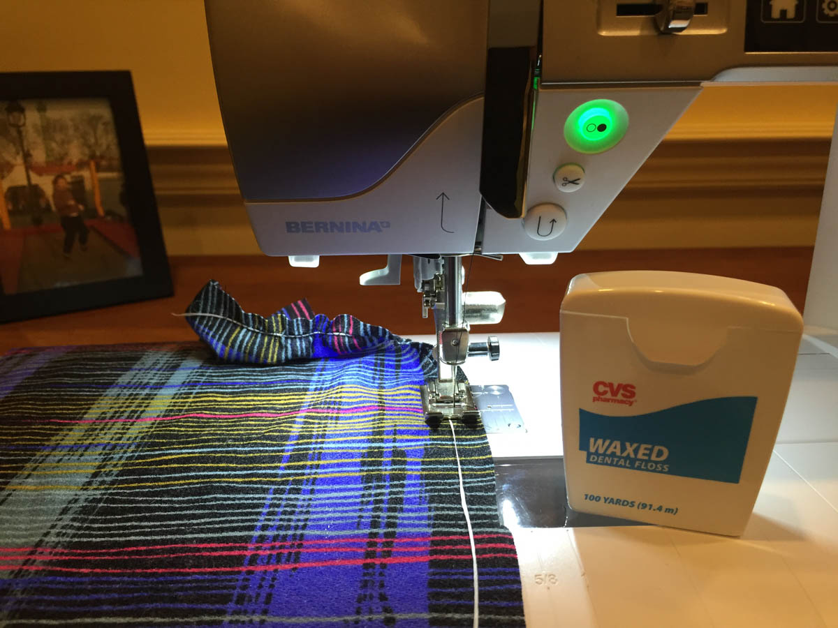 Gathering Fabric Using Dental Floss WeAllSew