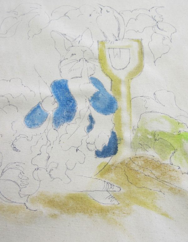 Peter Rabbit Wall Hanging - painting step 2