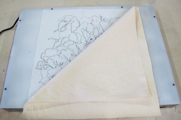 Peter Rabbit Wall Hanging - tracing with a light box