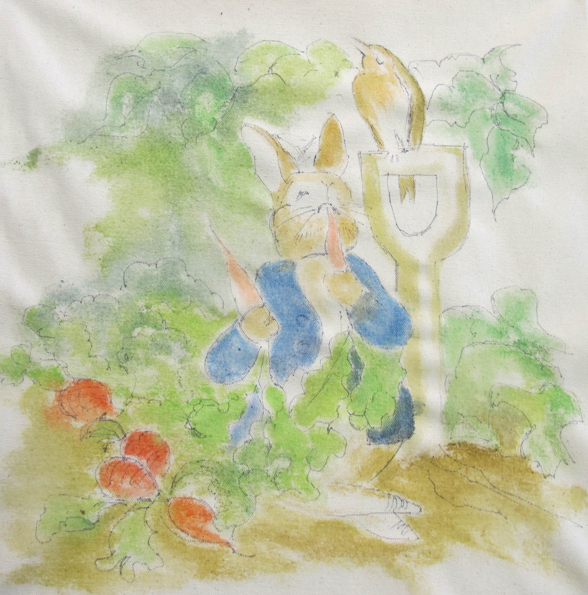Peter Rabbit Wall Hanging - painting step 4
