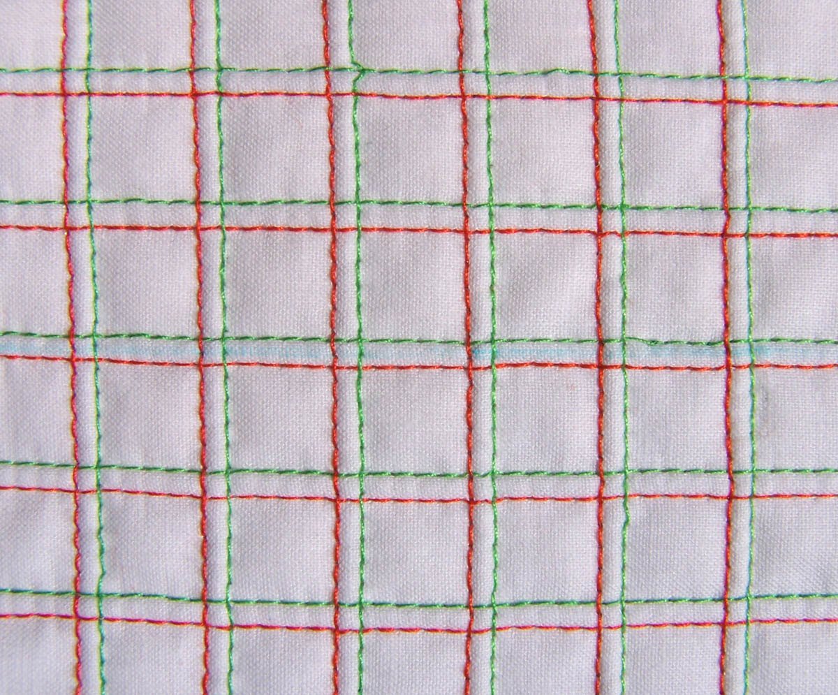 Quilting with Twin Needle Tip - sewing a grid