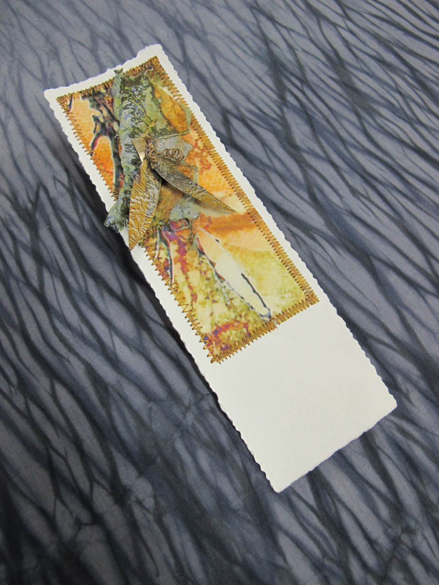 Collaged and Stitched Bookmarks