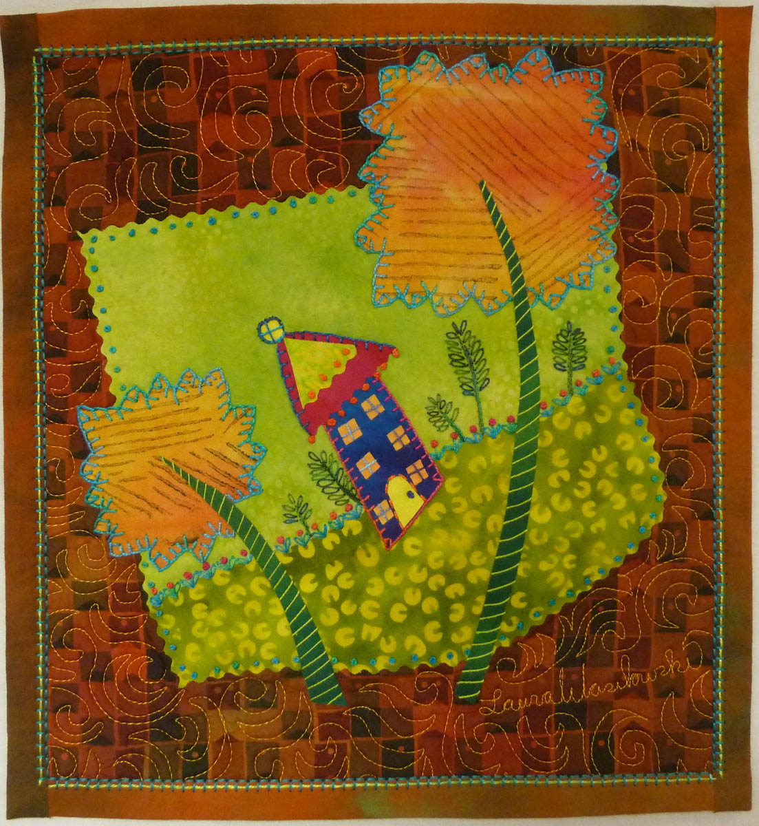 Embellishing the Blanket Stitch - Whimsy Lane Quilt