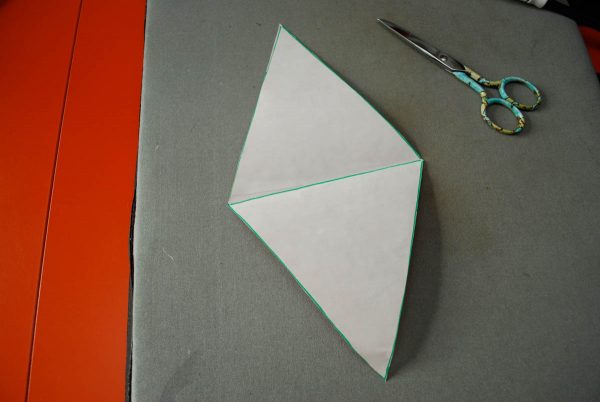 String of Pennants - cutting the lozenge shape