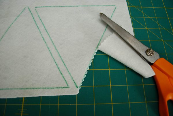 String of Pennants - cutting out the triangles