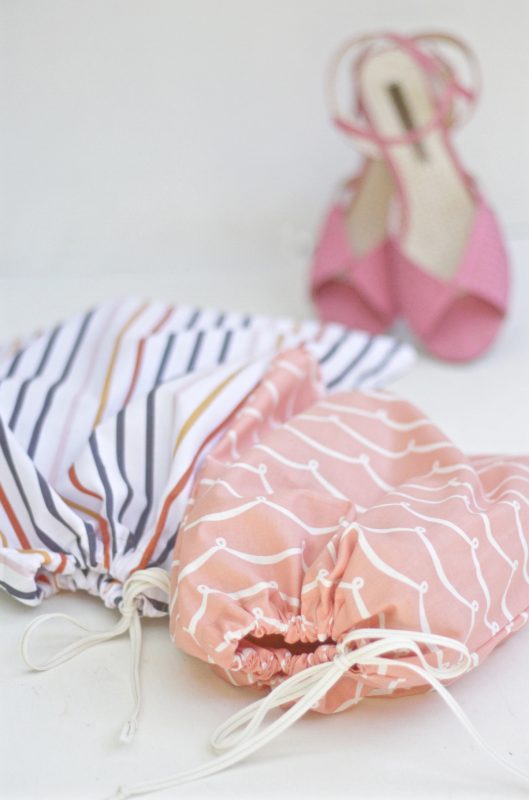 DIY 10-minute shoe bags finished