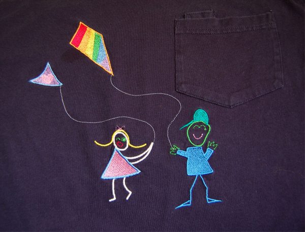 How to turn kids drawings into embroidery