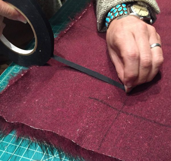 Tips for Sewing with Faux Fur by Kenneth King - Put cold tape on fake fur