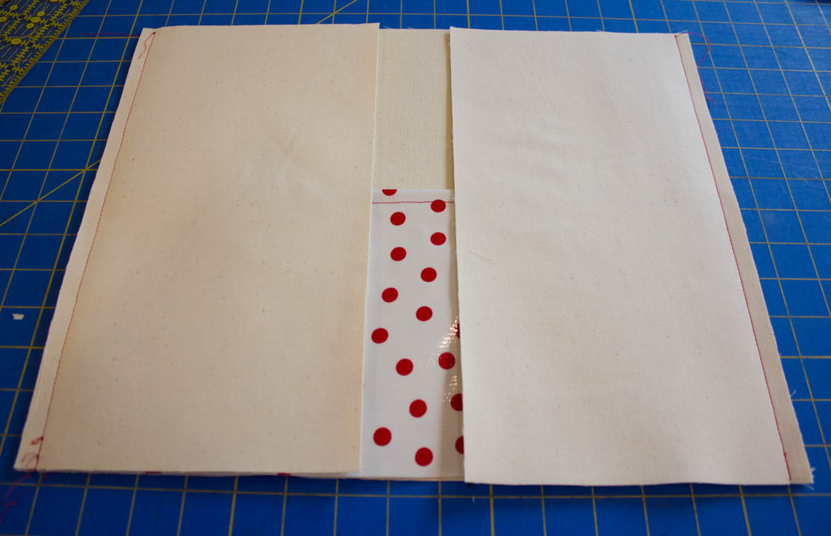 Oilcloth-lined Garden Tote Tutorial - Sew the canvas side pieces