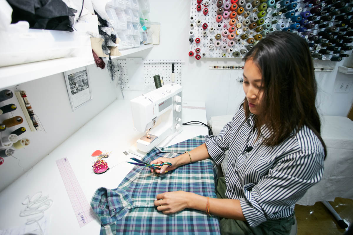 How to upcycle a button up shirt into an offtheshoulder top WeAllSew