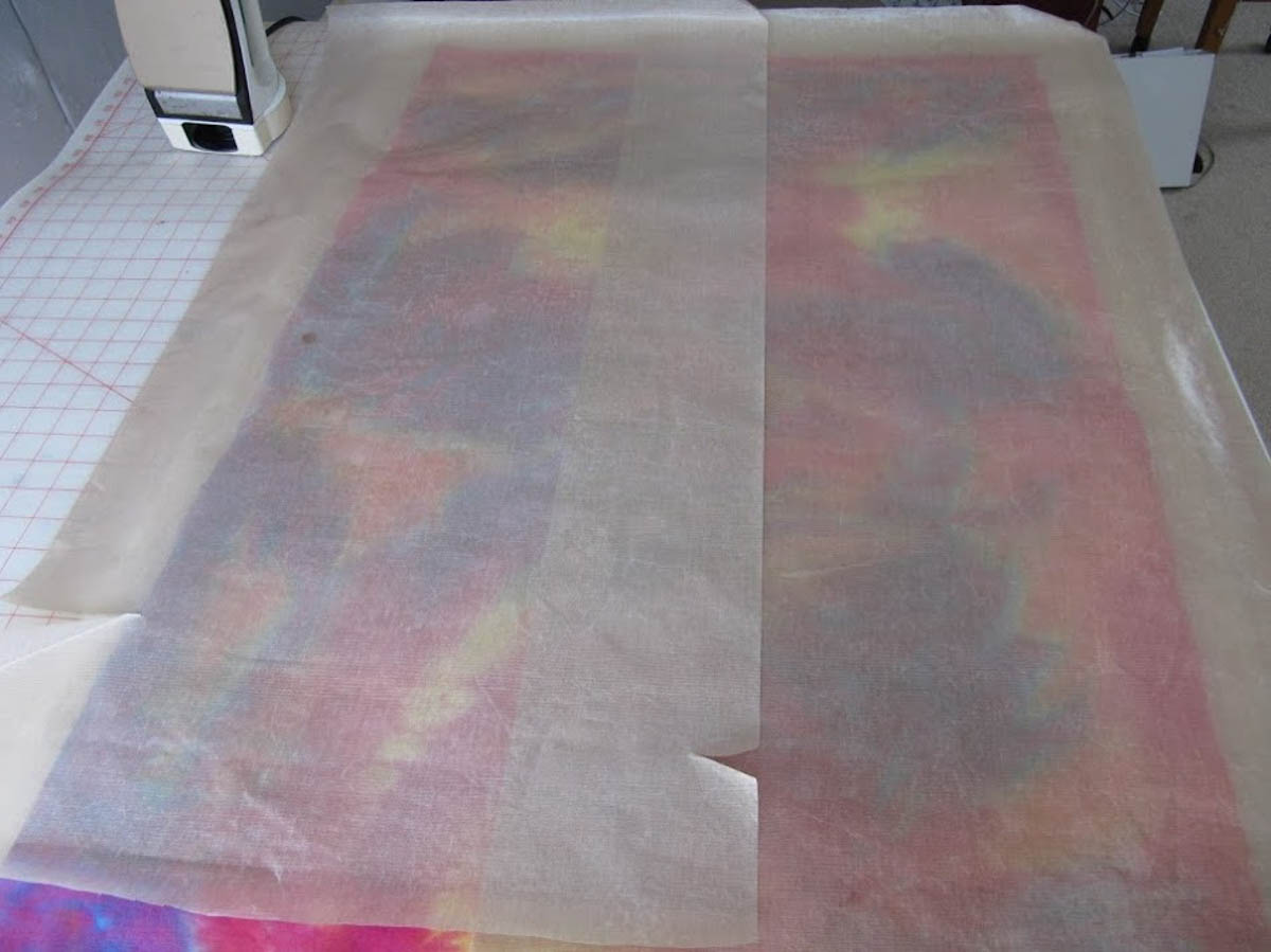 Wholecloth Artquilt Series Part II - covered the Misty Fuse with a few large Teflon sheets