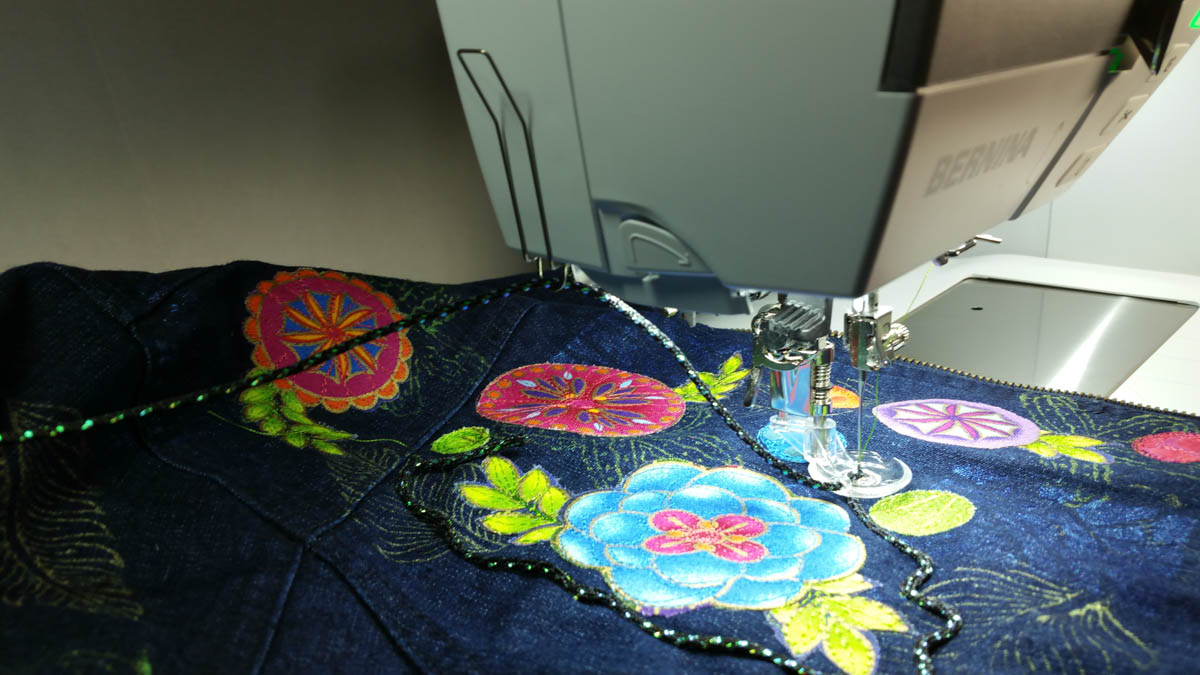 Embellished Denim Jacket-applying the cording