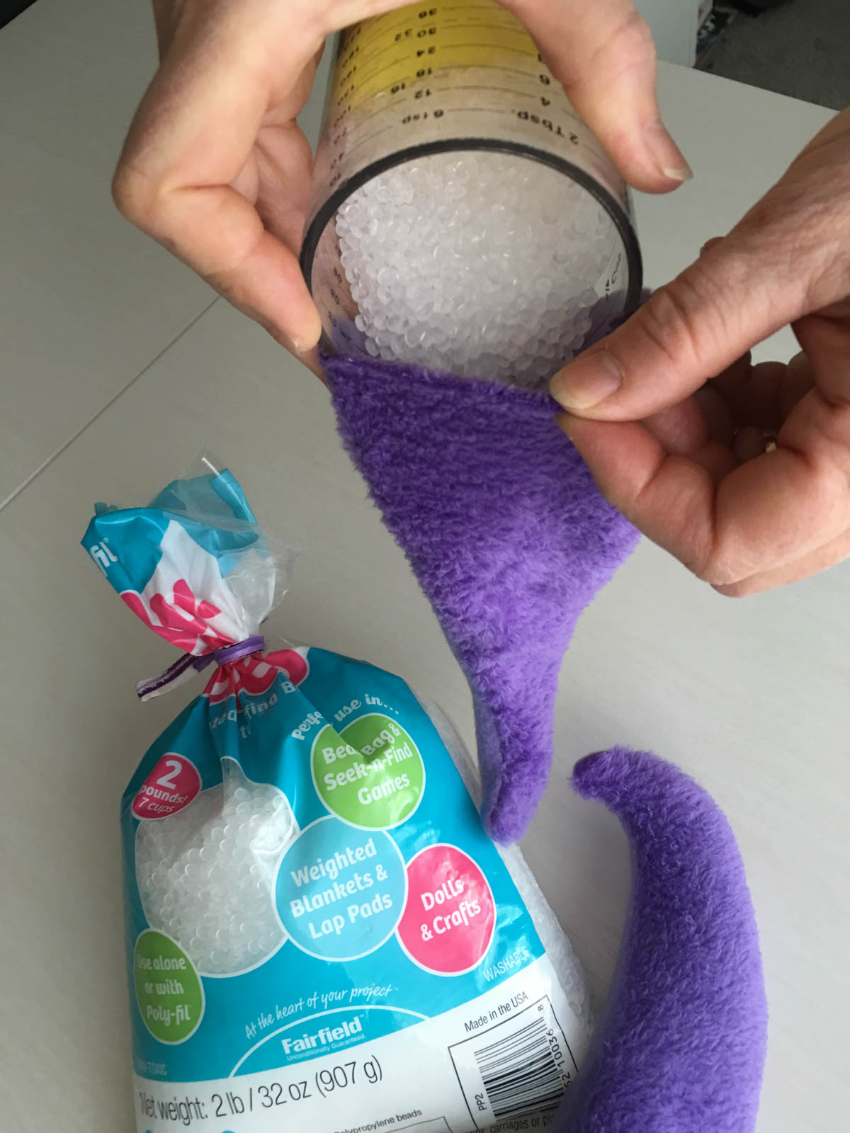 How to sew Stubby the Squid - stuffing the legs