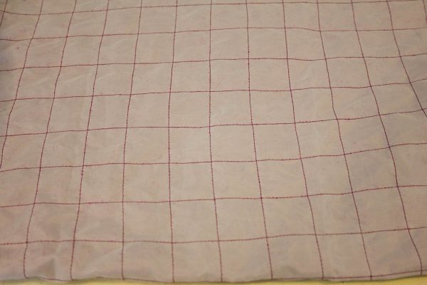 Textured Silk Velvet Scarf-stitching vertical lines 1″ apart to create a grid