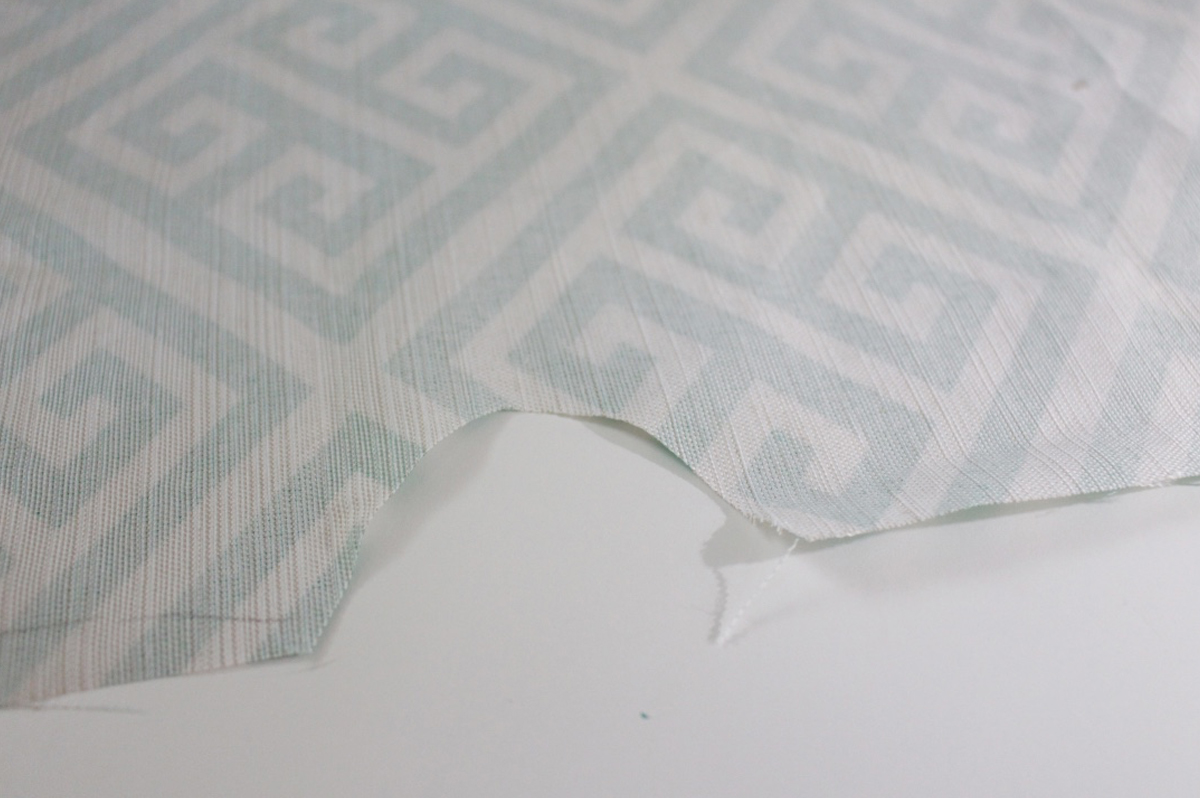 Mini ironing board cover Step Three: cut notch