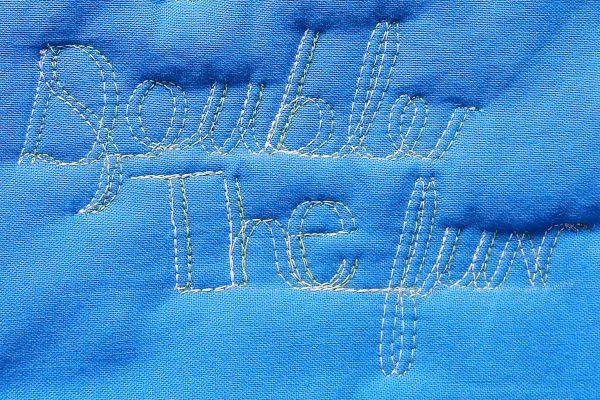Double Needle Free Motion Quilting Words