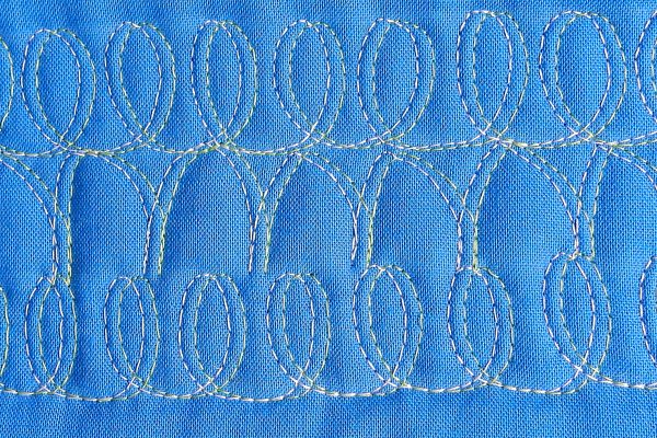 Double Needle Free Motion Quilting Loops and Arches