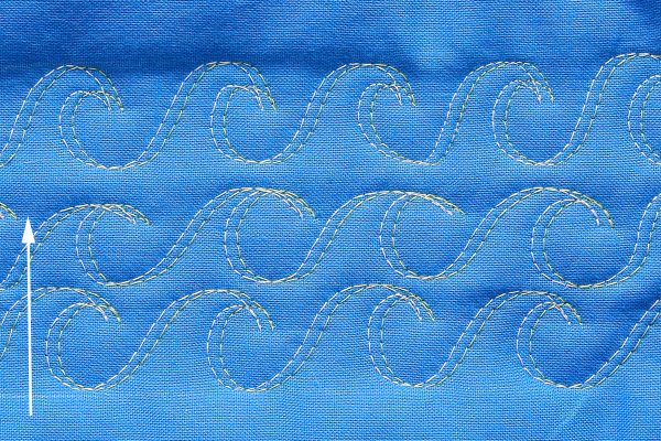 Double Needle Free Motion Quilting Making Waves