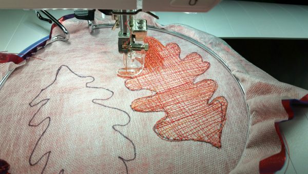 Free-Motion Stitched Fall Leaves - WeAllSew