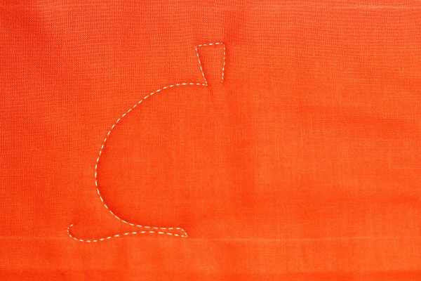 Jack-o-Lantern Free-motion Quilting-start stitching