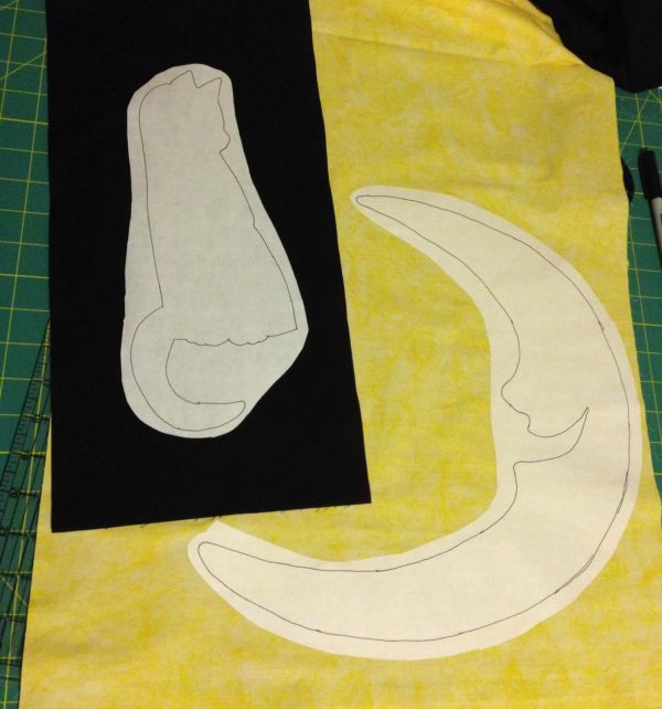 Moon Wall Hanging-fusing the pattern pieces