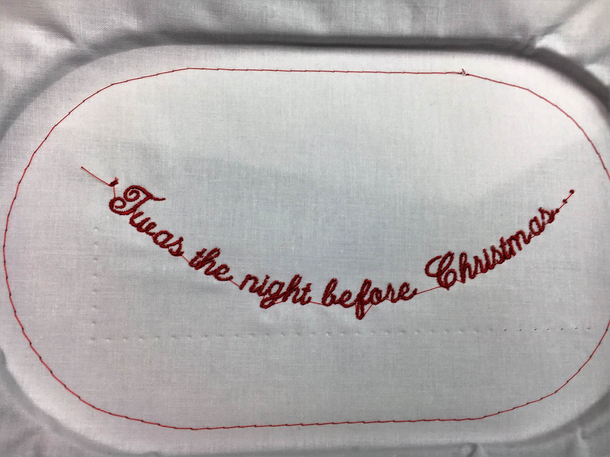 'Twas the Night Before Christmas Quilt-Stitched lettering