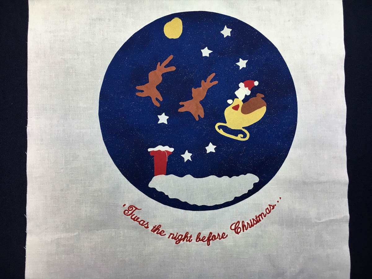 'Twas the Night Before Christmas Quilt-center on white background