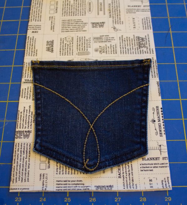 Jeans Composition Book Cover-Creating the inside sleeves