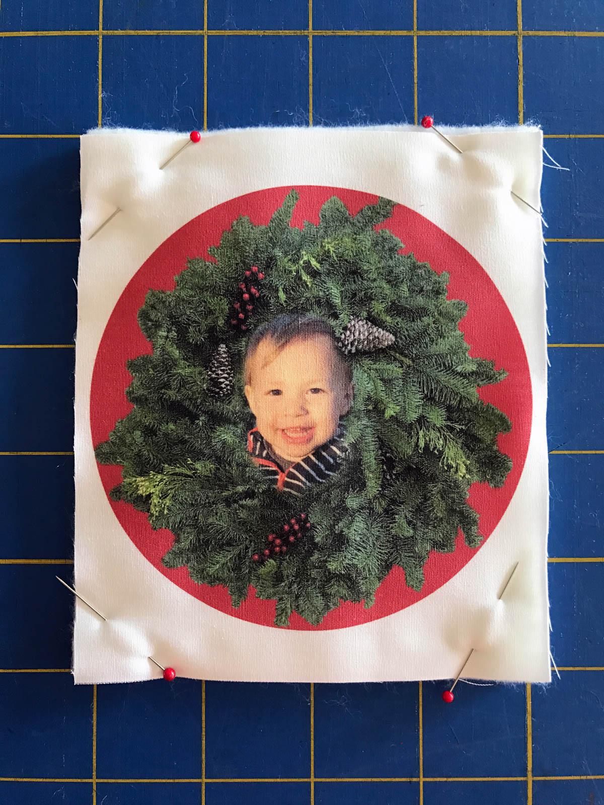 Stitched Photo Ornament-Stitch on the top or front of your sandwich