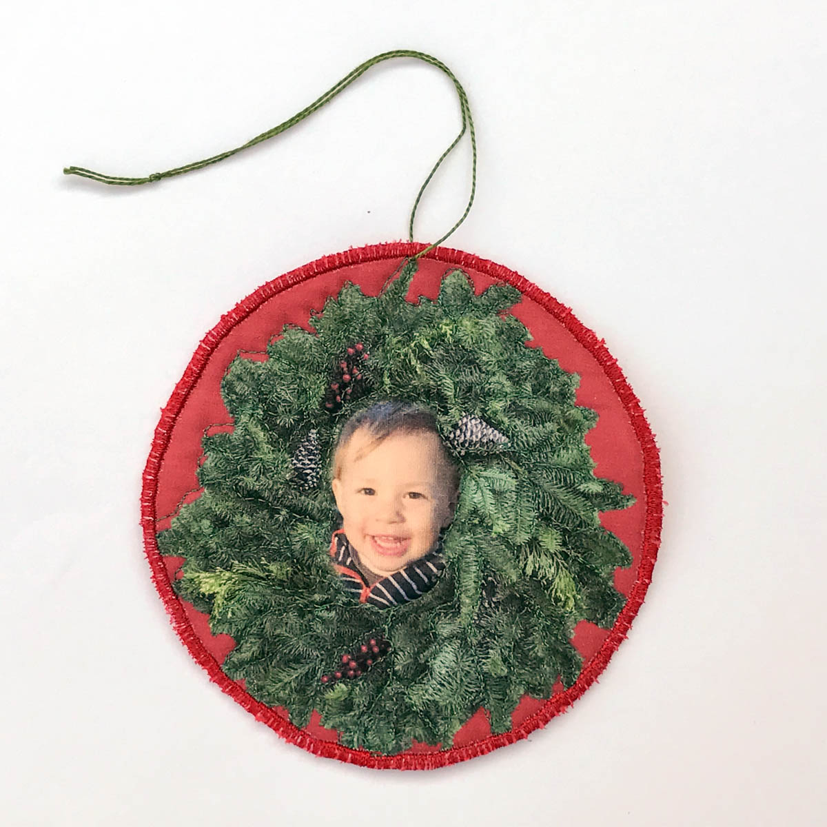 Stitched Photo Ornament