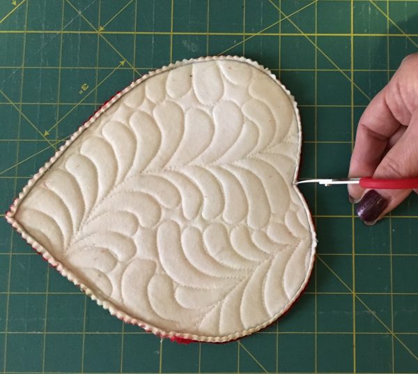 Chocolate Box Cover and Mug Rug-chip inside heart top