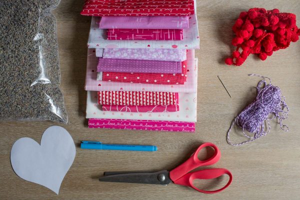 Lavender Sachet Heart Bunting Tutorial Supplies