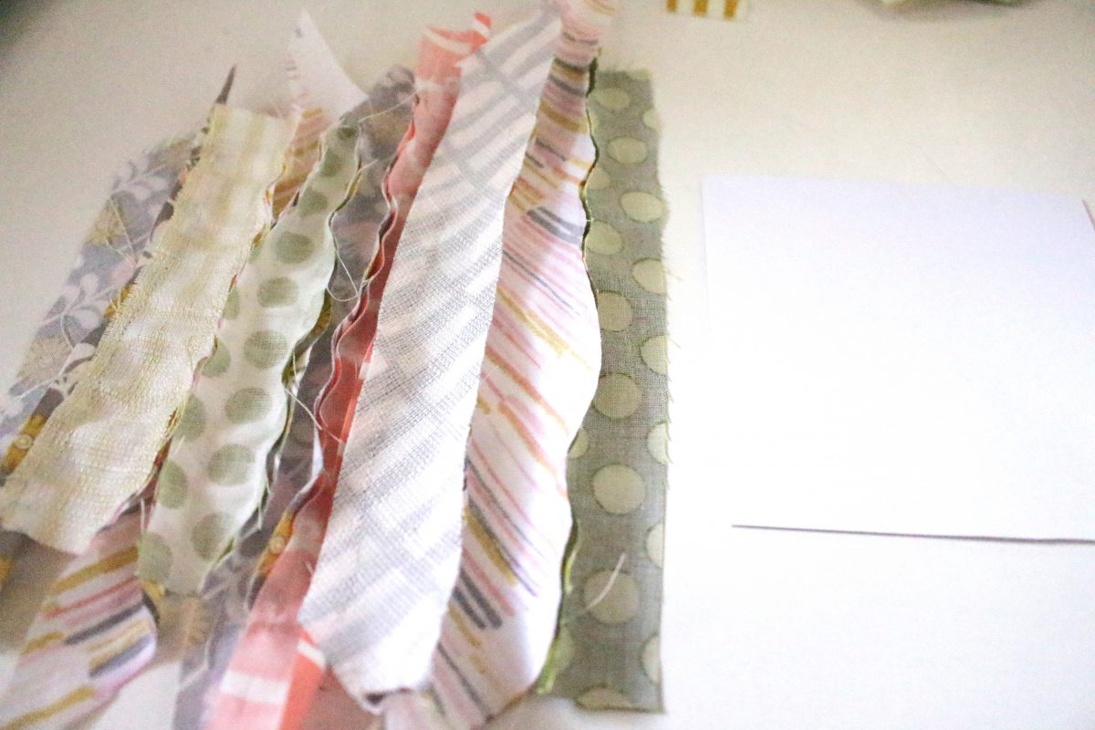 Modern Patchwork Coasters Tutorial Step Four: Sew strips together