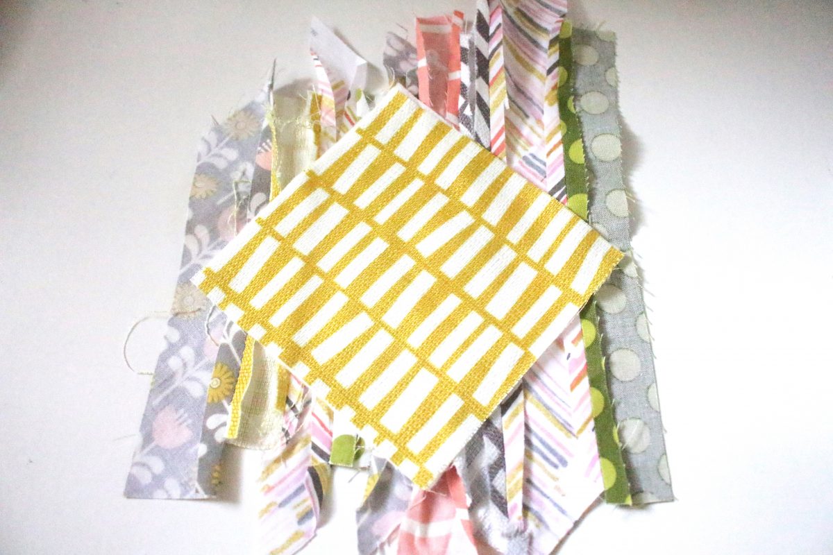 Modern Patchwork Coasters Tutorial Step Seven: Adhere back to batting