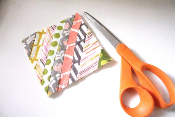 Modern Patchwork Coasters Tutorial Step Eight: trim edges