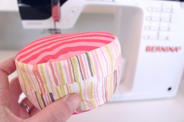 15-minute easy-sew pin cushion Step seven: stuff the cushion