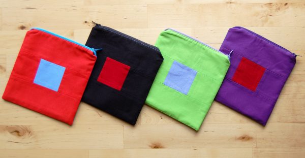 Color block zipper pouch tutorial