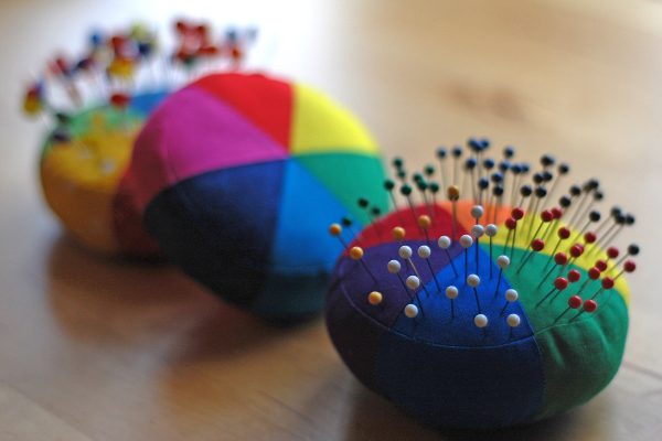 Color wheel pincushion