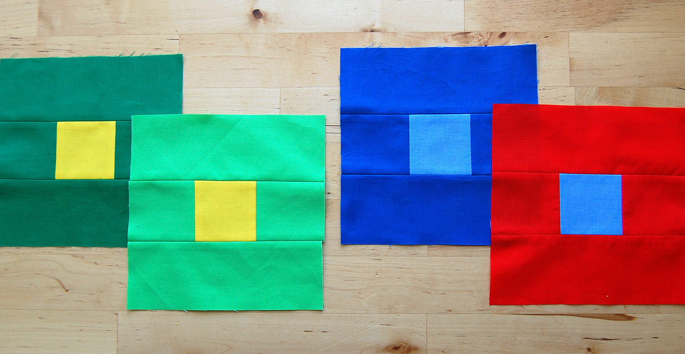 Contrasting color patchwork blocks