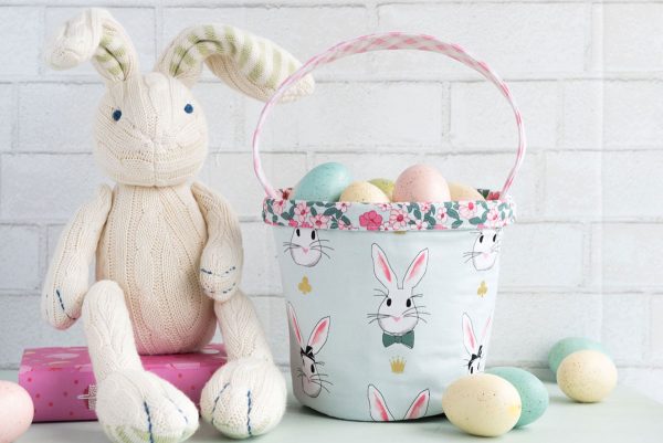 Easter Basket Sewing Pattern by Melissa Mortenson of polkadotchair.com using Wonderland Two Fabrics