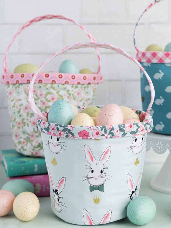 Easter Basket Sewing Pattern by Melissa Mortenson of polkadotchair.com using Wonderland Two Fabrics