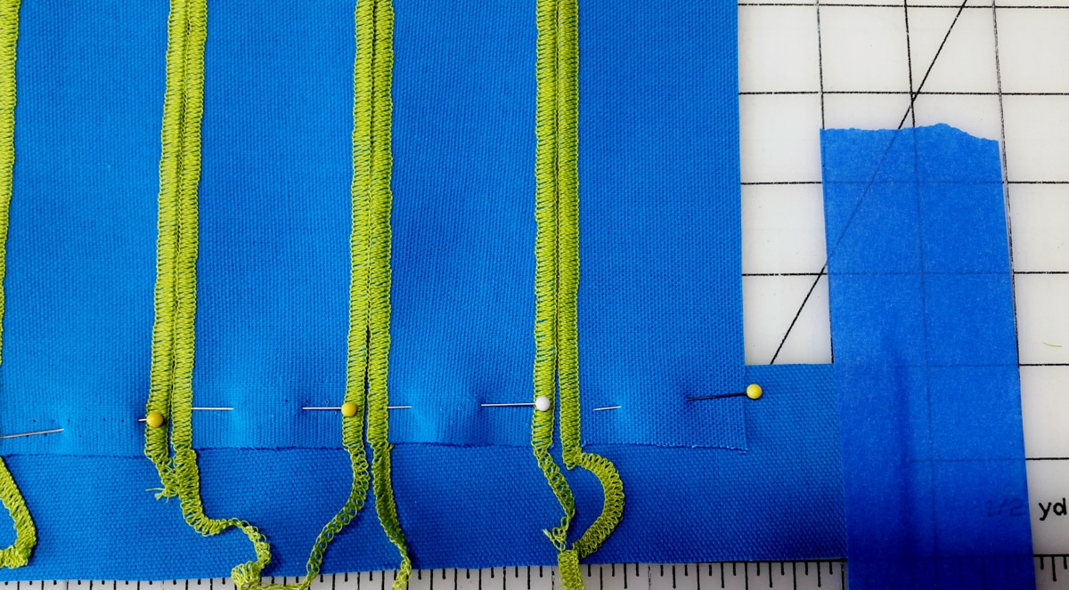 Flange Pillow Tutorial-taping and pinning