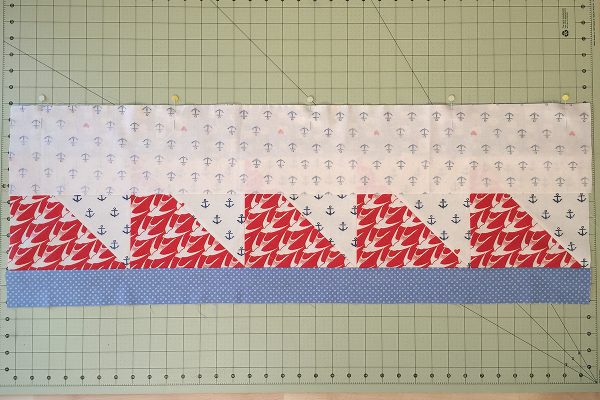 Sea Bird Quilt step 9: attach fabric E strip