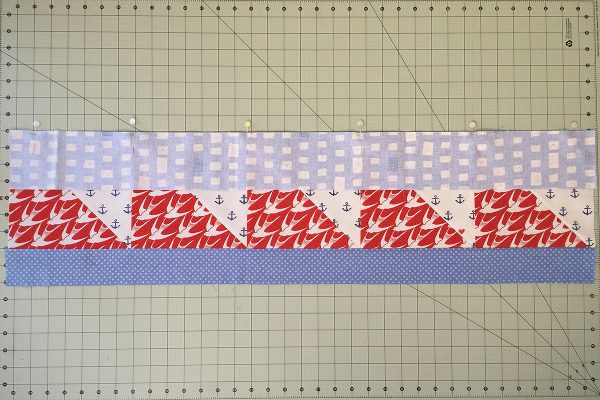 SeaBird Quilt step 8: attach fabric E