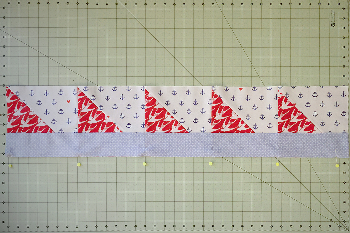 SeaBird Quilt step 7: attach fabric B