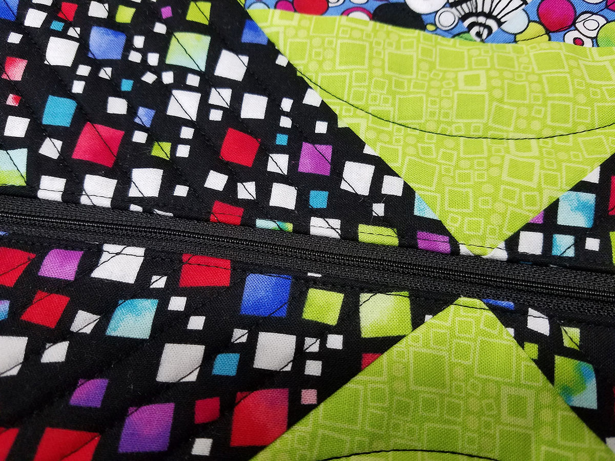 Square in a Square Zipper Bag - Zipper Stitched