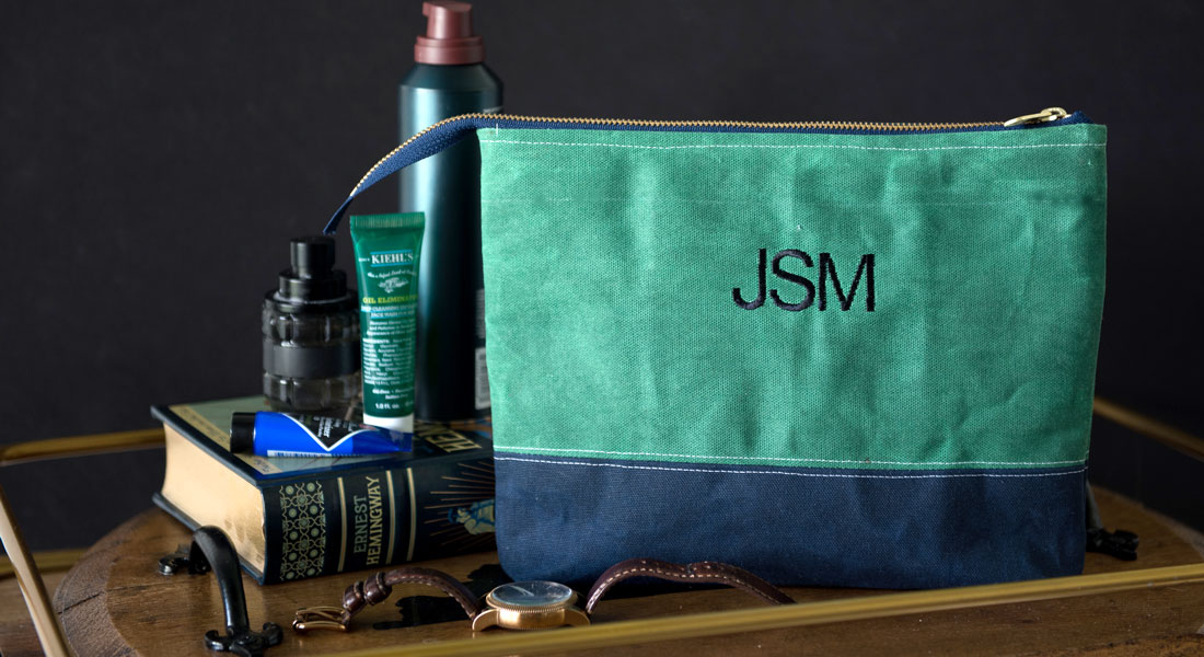 DIY Monogrammed Waxed Canvas Travel bag- a great DIY idea for a gift for a guy.. would be a fun Father's Day Gift!