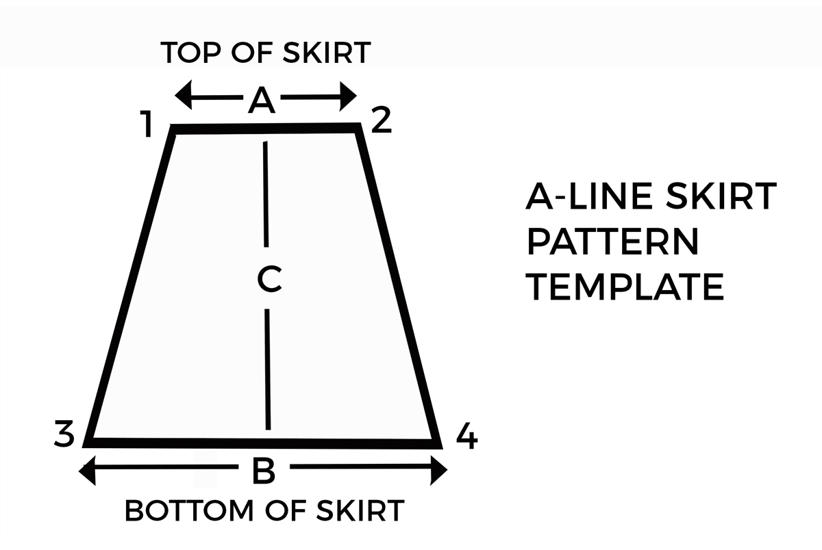 aline skirt pattern template